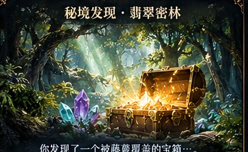 神秘森林中的金光宝箱